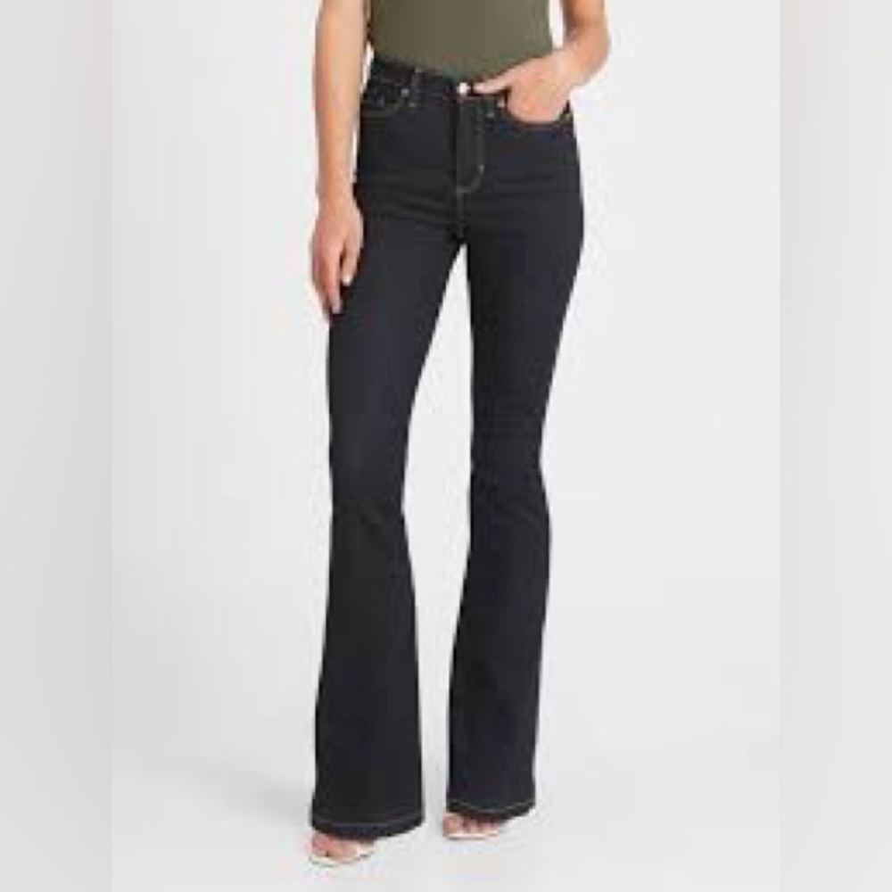 💕Banana Republic Black Flare Wide Leg Jeans
